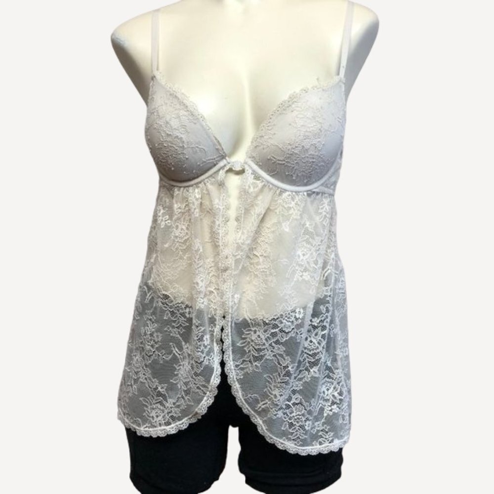 𝅺LA Senza Ivory Lace Baby Doll Size Small